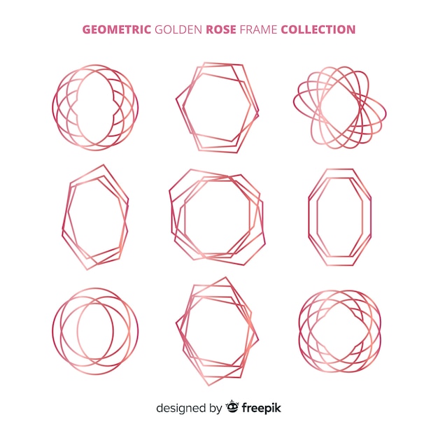 Collection de cadres géométrique rose doré