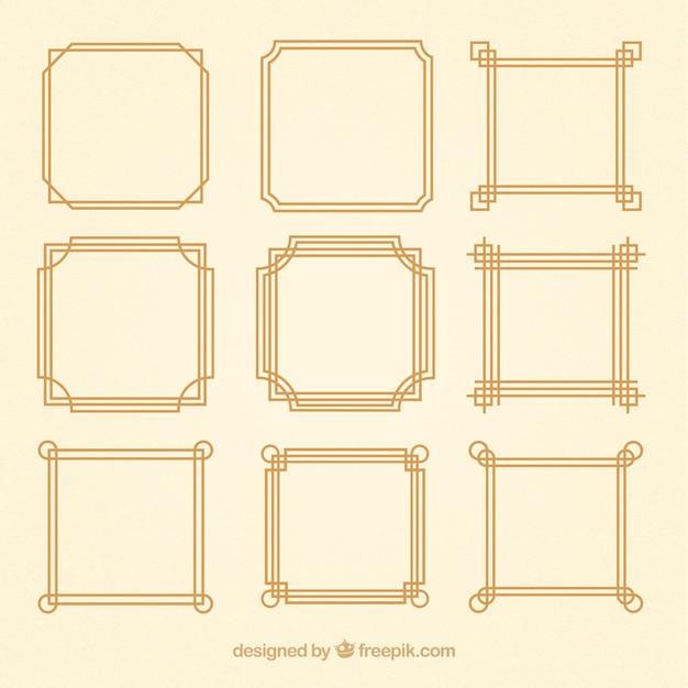 Collection de cadres linéaires avec des ornements