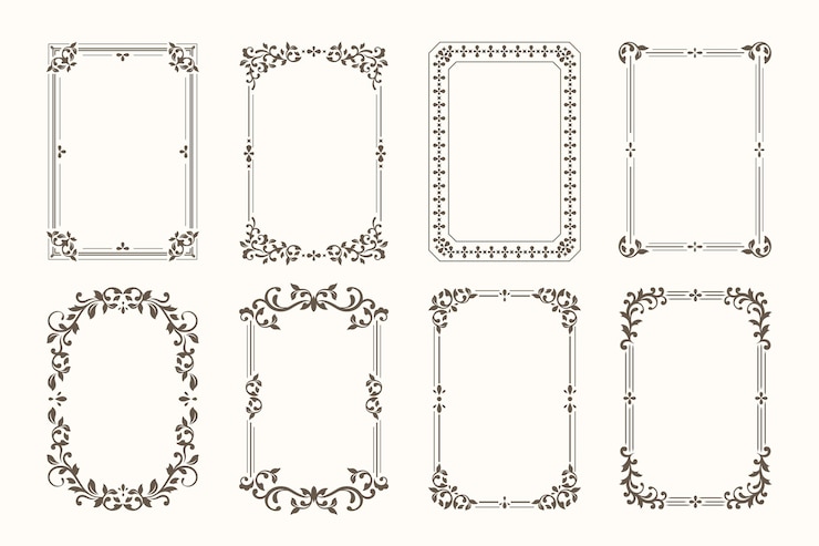 Vecteur gratuit collection de cadres ornementaux calligraphiques