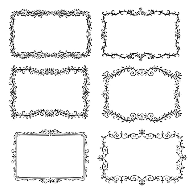 Vecteur gratuit collection de cadres ornementaux élégants