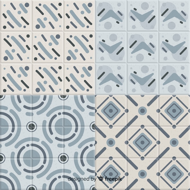 Collection de carreaux colorés au design plat