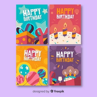 Collection de cartes d'anniversaire dessinées à la main