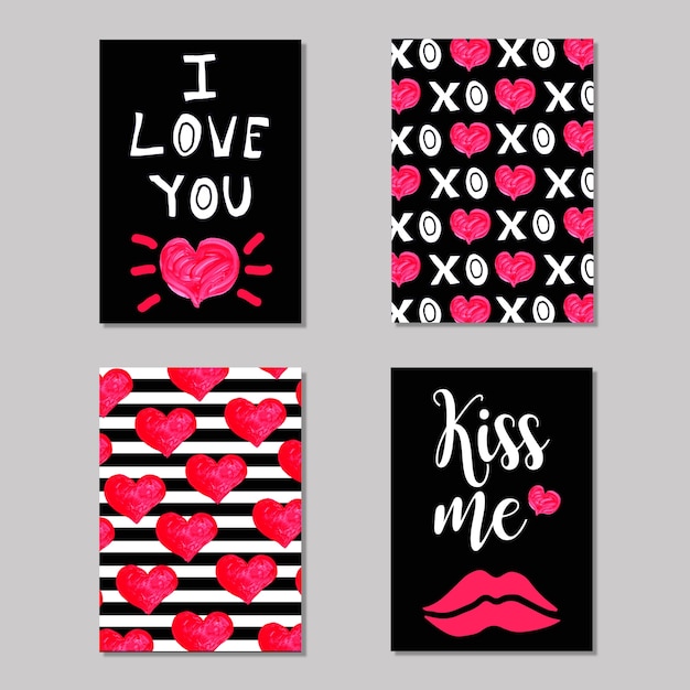 Collection de cartes Aquarelle Valentine