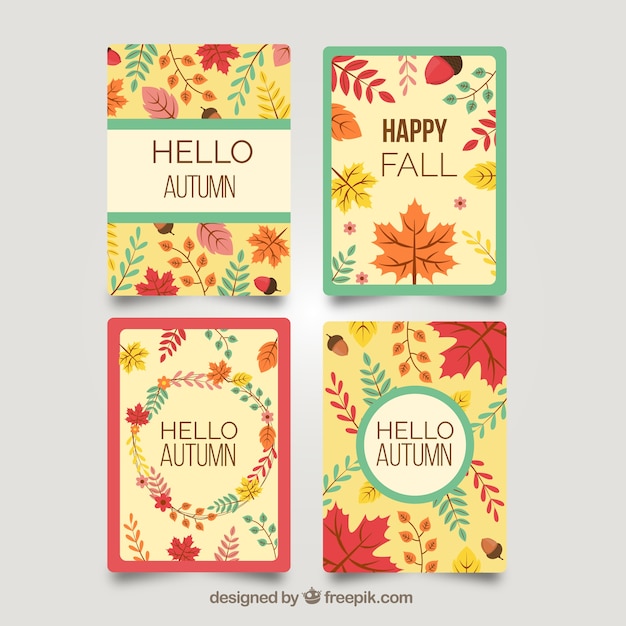 Collection De Cartes Automne Mignon