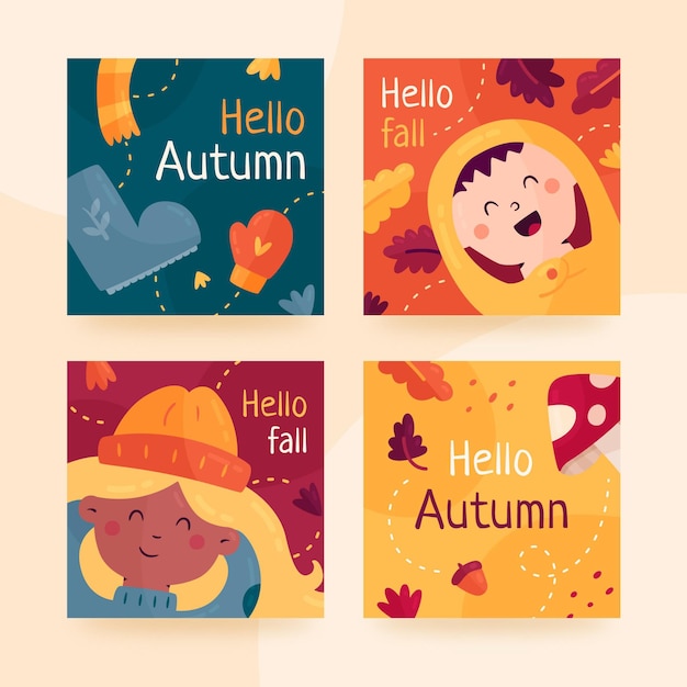 Collection De Cartes D'automne