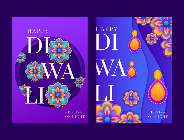 Collection de cartes de célébration du festival diwali