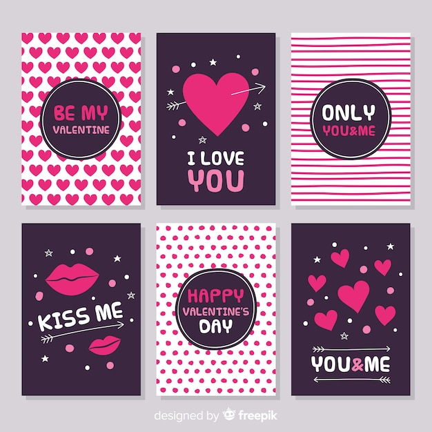 Collection De Cartes Imprimées Valentine