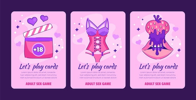 Vecteur gratuit collection de cartes de jouets sexuels