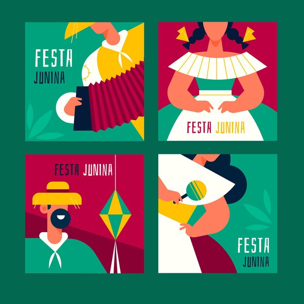 Collection De Cartes Plates Festa Junina