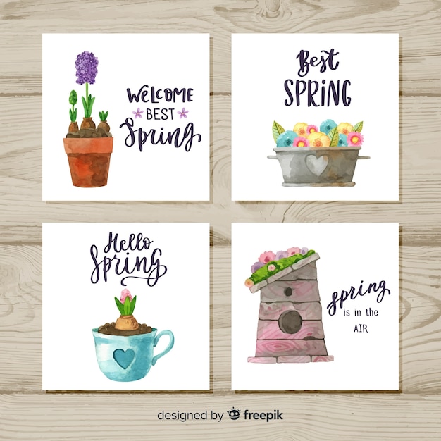 Collection De Cartes De Printemps