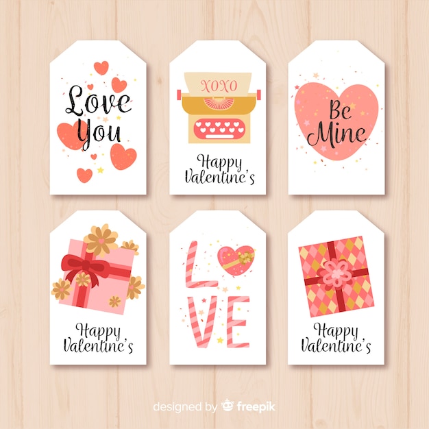 Vecteur gratuit collection de cartes de saint valentin