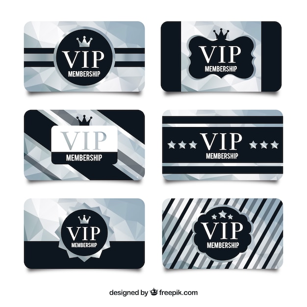 Collection De Cartes Silver Vip Avec Style Rétro