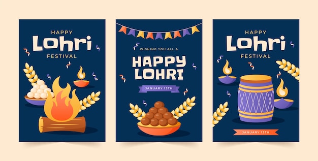 Collection De Cartes De Voeux Festival Plat Lohri