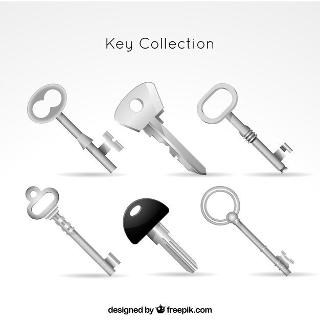 Collection de clés réaliste