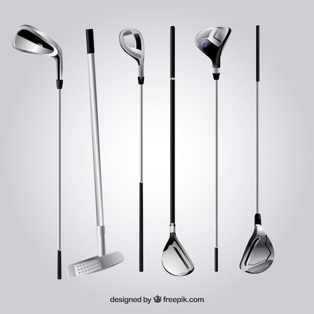 Collection de clubs de golf en argent