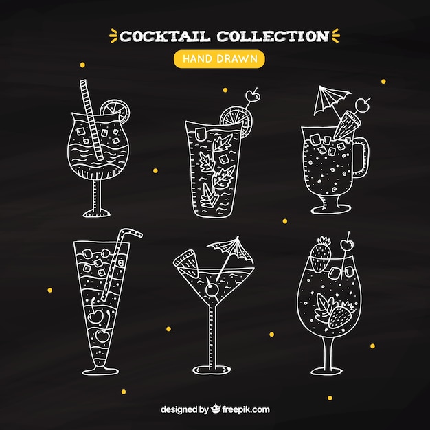 Vecteur gratuit collection de cocktail dessiné à la main