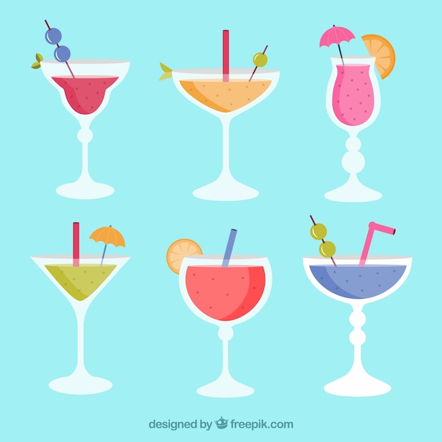 Vecteur gratuit collection de cocktail d'été