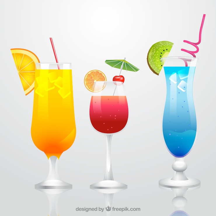 Vecteur gratuit collection de cocktails réaliste