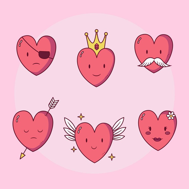 Vecteur gratuit collection de coeur dessiné à la main