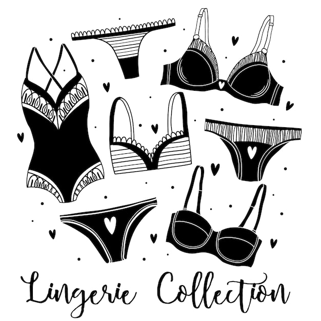 Vecteur gratuit collection de conception de lingerie