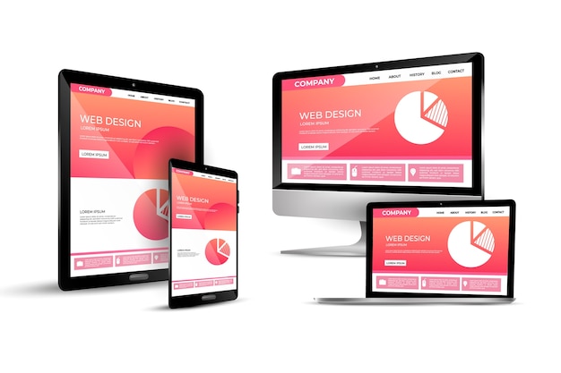Collection de conception de sites Web réactifs réalistes