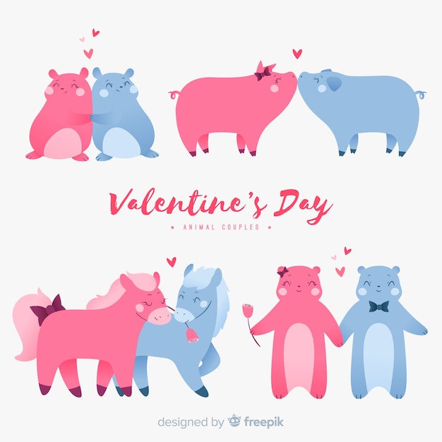 Collection De Couple D'animaux Valentine