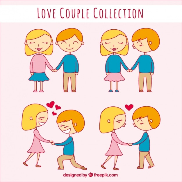 Vecteur gratuit collection couple romantique