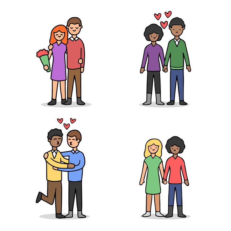 Vecteur gratuit collection couple saint valentin
