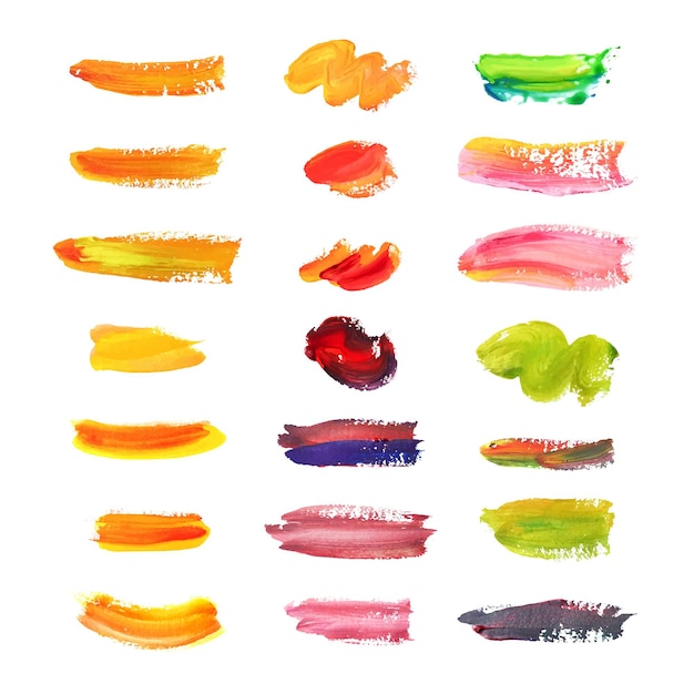 Collection de coups de pinceau en acrylique peint à la main