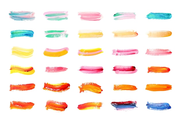 Collection de coups de pinceau en acrylique peint à la main