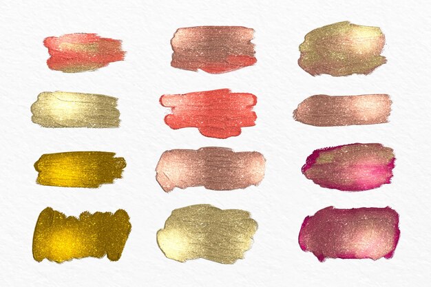 Collection de coups de pinceau en acrylique peint à la main