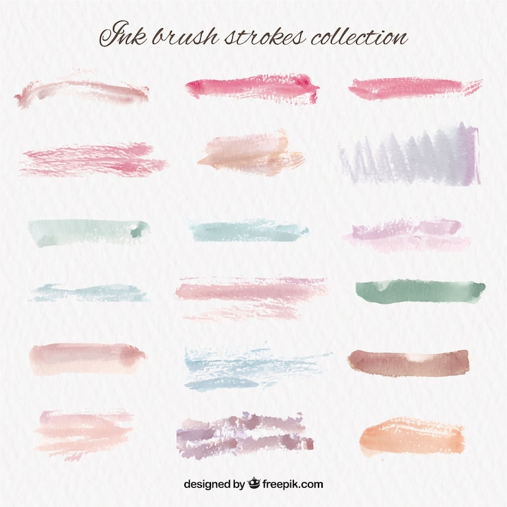 Vecteur gratuit collection de coups de pinceau aquarelle