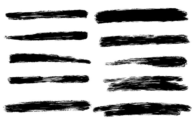 Collection de coups de pinceau d'encre