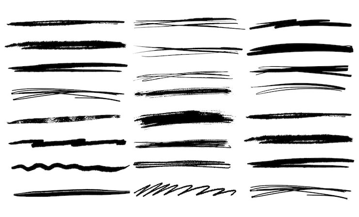 Vecteur gratuit collection de coups de pinceau grunge dessinés à la main