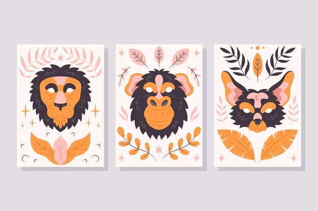 Collection de couvertures d'animaux sauvages