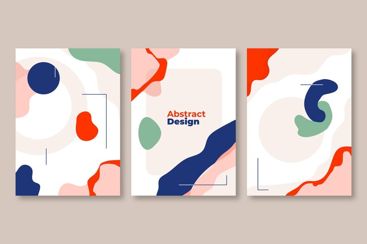 Vecteur gratuit collection de couvertures d'art abstrait