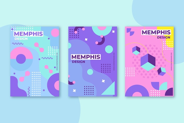 Collection De Couvertures Design Memphis Vecteur gratuit