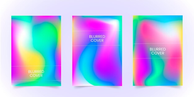 Collection de couvertures floues abstraites en gradient