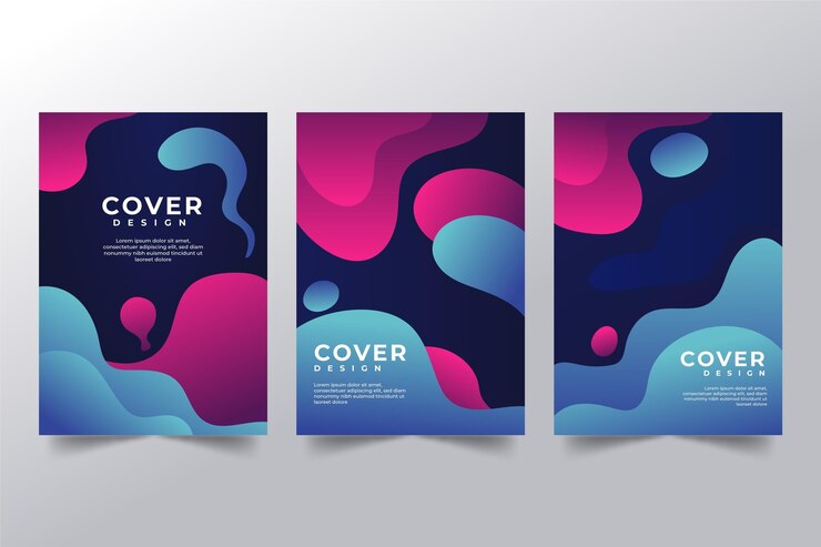 Vecteur gratuit collection de couvertures de formes abstraites dégradées