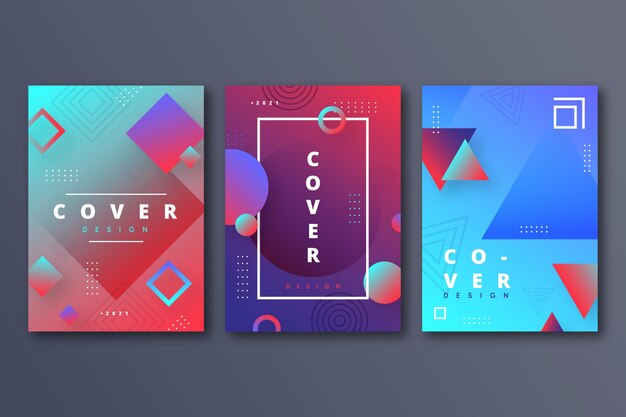 Collection de couvertures de formes abstraites dégradées
