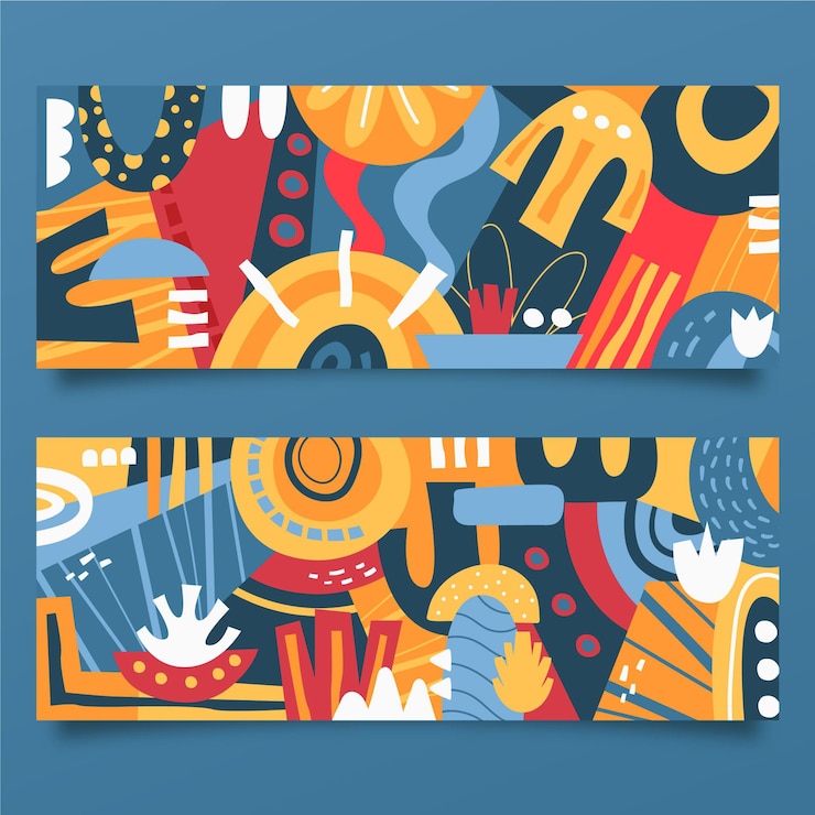 Vecteur gratuit collection de couvertures de formes abstraites dessinées à la main