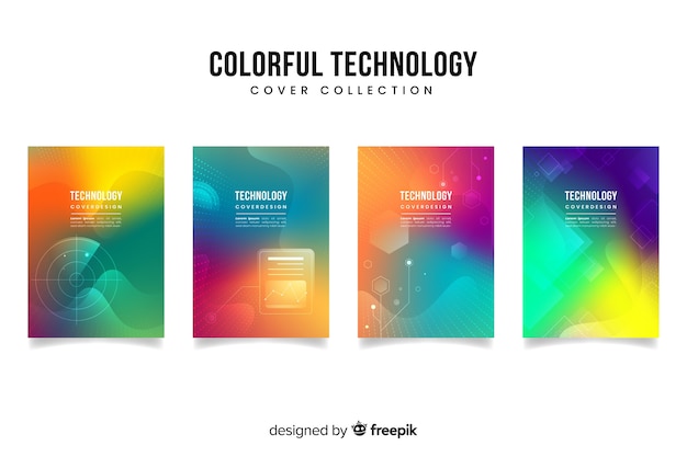 Collection De Couvertures Gradient Technology Concept