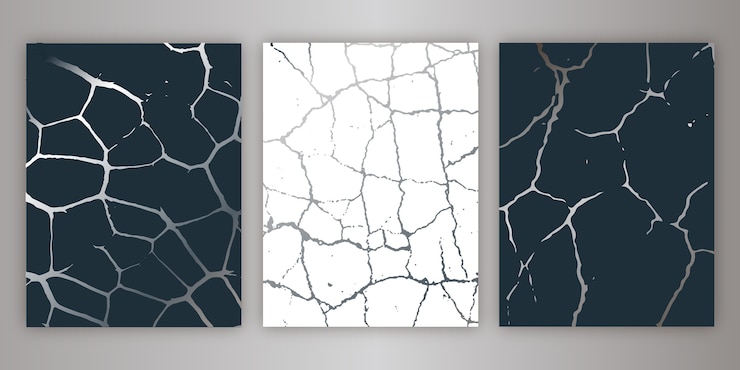Vecteur gratuit collection de couvertures kintsugi réalistes