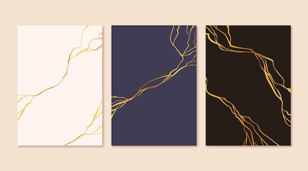 Collection de couvertures kintsugi réalistes