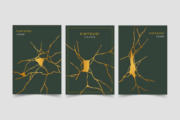 Collection de couvertures kintsugi réalistes