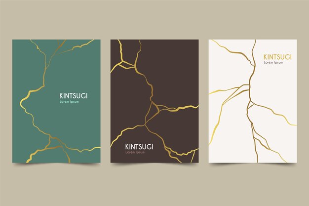 Collection de couvertures kintsugi réalistes