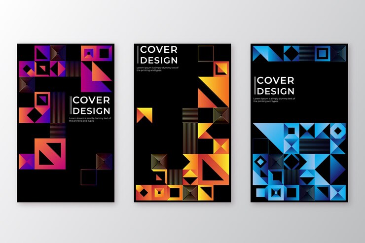 Vecteur gratuit collection de couvertures en mosaïque dégradée