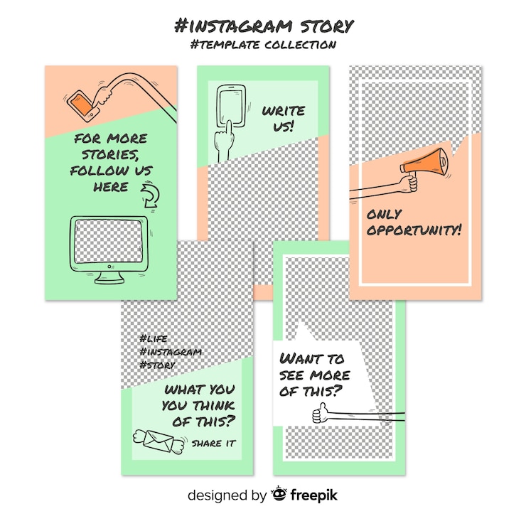 Vecteur gratuit collection créative de modèles d&#39;histoires instagram