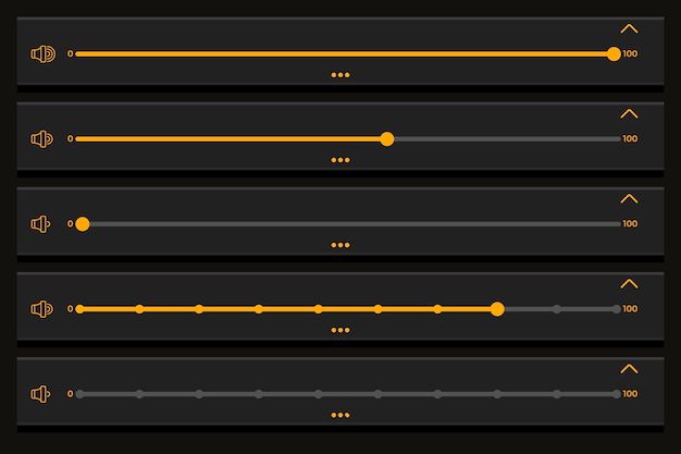 Vecteur gratuit collection de curseurs ui design plat