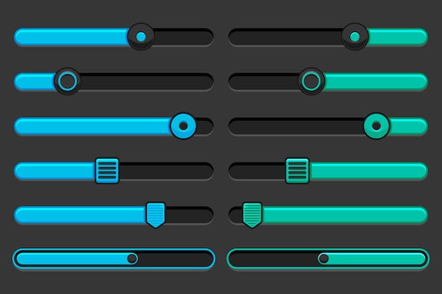 Vecteur gratuit collection de curseurs ui design plat